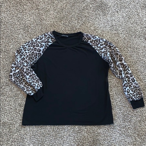 leopard print baseball shirt